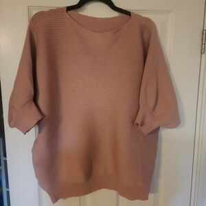 Rose Pink short sleeve sweater